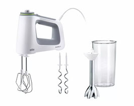 Braun Handmixer mit Rührelementen und Mixstab