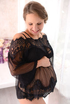 Babybauch / Belly Top "Jenny" für Fotografie schwarz oder weiß