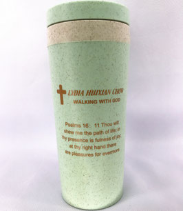 小麦秸秆麦香纤维双层带盖保温防烫杯（绿色） Wheat Straw Wheat Scented Fiber Double Layer With Lid Insulation Anti-scalding Cup （Green)