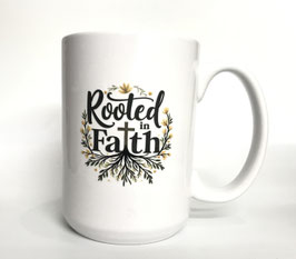 根深蒂固的信仰马克杯15盎司白色 Rooted Fath Mug 15oz White