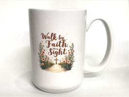 凭信心而行马克杯15盎司白色 Walk By Faith Mug 15oz White