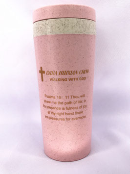 小麦秸秆麦香纤维双层带盖保温防烫杯 (粉色） Wheat Straw Wheat Scented Fiber Double Layer With Lid Insulation Anti-scalding Cup (Pink)