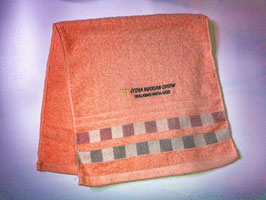 Checkered Fashion Soft  Cotton Embroidery  Bath Towel 28 * 13 inches( Orange ) 方格时尚柔软纯棉刺绣浴巾 28* 13英寸（橙色）