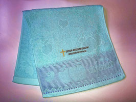 Apple Love Heart Checkered Fashion Soft  Cotton Embroidery  Bath Towel 28 * 13 inches( Blue ) 苹果爱心时尚柔软纯棉刺绣浴巾 28* 13英寸（蓝色）