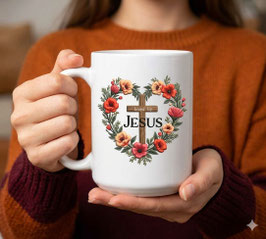 Brand New “Loved by Jesus” Mug 15oz White  全新”耶稣所爱“基督徒优质陶瓷马克杯15盎司白色 Loved by Jesus Mug 15oz White
