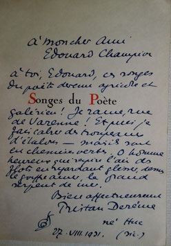 Tristan Derème, Songes du Poète, Émile-Paul Frères, 1931, édition originale,