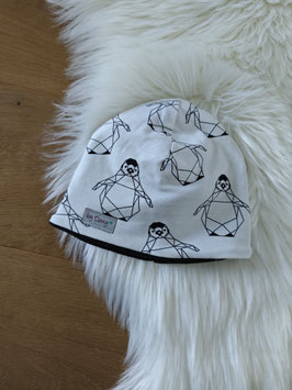 Mütze innen gefüttert Pingu auf weiss ca. 44-46 cm