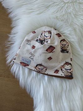 Mütze innen gefüttert Choco holic Äffchen ca. 47-49 cm