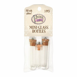 Vintage Sparkle Mini Glass Bottles (51641)