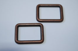 Schlaufe 20 mm altkupfer kupferrot 2 Stück (EUR 1,20/St.) Rechteck-Ringkupfer rot dark coffee matt