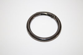 AUSVERKAUFT 2x Rund-Karabiner schwarz-silber 46 mm / 34 mm Taschenring - € 2,40/St.