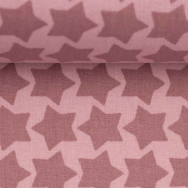 Staaars beschichtete Baumwolle altrosa auf rosa Staars Stars Sterne