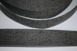 Gurtband 30 mm meliert schwarz / GRAU / anthrazit