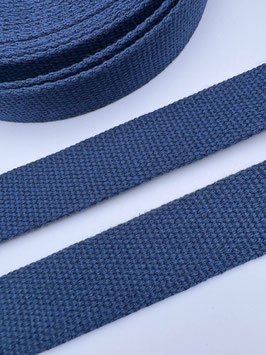 Baumwoll Gurtband 30 mm recycelt – Marine - Dunkelblau