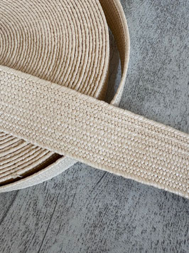 elastisches Band in Bastoptik 38 – 40 mm ecru Taschenband Gürtel ab 80 cm - € 2,90/m