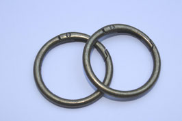2x Rundkarabiner altmessing 40mm / 32 mm / 4 mm Taschenring Rund-Karabiner Ringkarabiner messing antik Schlüsselkarabiner - € 1,80/St.