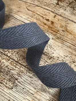 Gurtband uni Fischgrät Design Baumwolle 30 mm dunkelgrau