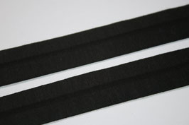 Jersey Schrägband schwarz 20 mm / 10 mm mit Elasthan-Anteil