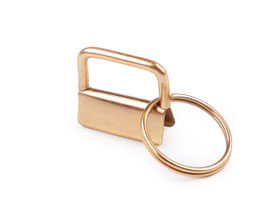 Schlüsselband Rohling 25 mm gold - roSagold - & Schlüsselring - € 1,10/St.