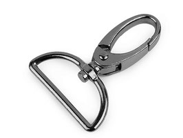 2x Karabinerhaken 30 mm schwarz-silber Karabiner Taschenkarabiner - € 1,60/St.