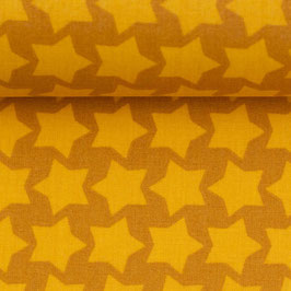 69 cm Länge Staaars beschichtete Baumwolle gelb auf ocker Staars Stars Sterne senf senfgelb
