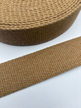 Baumwoll Gurtband 40 mm recycelt – Terra - Beige