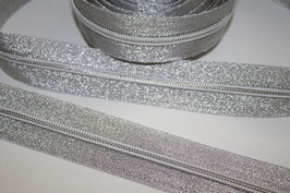 Reißverschluss 5 mm silber GLITZER Glimmer - OHNE Zipper