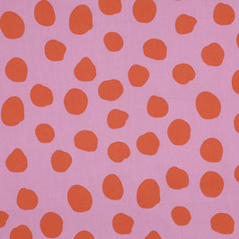 beschichtete Baumwolle Dots orange auf pink / rosa Mix & Match Punkte Poppy Fabrics