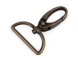 2x Karabinerhaken 30 mm altmessing Karabiner Taschenkarabiner - € 1,80/St.