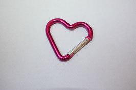 AUSVERKAUFT Karabiner Herz pink Aluminium 4,5 cm