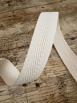 Gurtband uni Fischgrät Design Baumwolle 30 mm natur