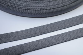 REST 3,65m Köperband Baumwolle 11 mm dunkelgrau grau - € 0,60/m