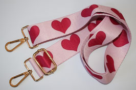 Taschengurt Herz pink rosa verstellbar gold Zubehör Schulterriemen