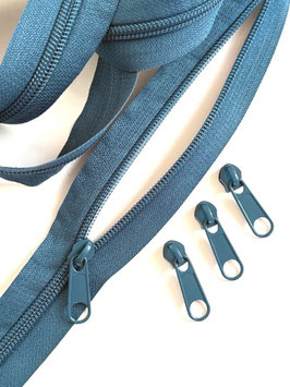 Reißverschluss 5 mm petrol #74 & Zipper