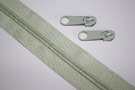 AUSVERKAUFT Reißverschluss 5 mm zartgrün schilfgrün  1 Meter + 2 St. Zipper (EUR 1,70/Set)