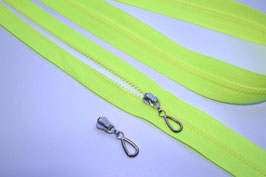 Reißverschluss 3 mm neonGELB & 4x Zipper Tropfen silber - €  2,50/Set