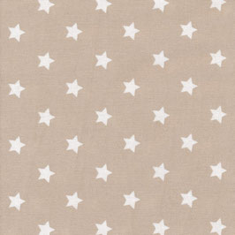beschichtete Baumwolle AU Maison Star big beige / Sterne beige