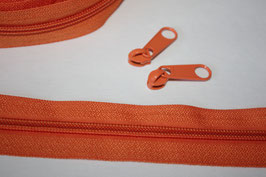 RESTmenge Reißverschluss (EUR 1,20/m) 5 mm orange & Zipper (EUR 0,40/St.)