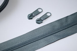 Reißverschluss 5 mm GRAU - 1 Meter + 2 St, Zipper (EUR 1,80/Set)