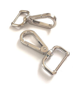 2x Karabinerhaken 25 mm silber FLACH formschön 20 mm - € 2,30/St.