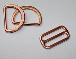 AUSVERKAUFT Set 25 mm rosegold Schieber & D-Ringe