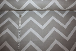 beschichtete Baumwolle Chevron grau beige