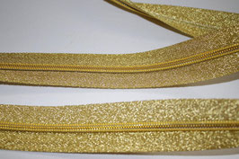 Reißverschluss 5 mm gold GLITZER - OHNE Zipper