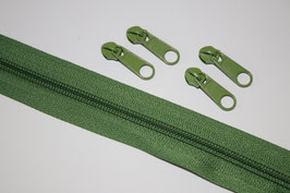 AUSVERKAUFT Reißverschluss 5 mm oliv 1 Meter + 4 St. Zipper olivgrün (EUR 2,30/Set)