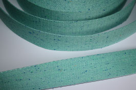 Gurtband 30 mm meliert mint / blau / minze / grün