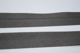 Schrägband dunkelgrau Baumwolle 18 mm grau graphit
