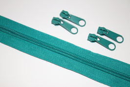 AUSVERKAUFT Reißverschluss 5 mm smaragd grün 1 Meter + 4 St. Zipper (EUR 2,30/Set)