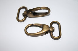 Karabinerhaken 25 mm altmessing - formschön - ab 1 Stück
