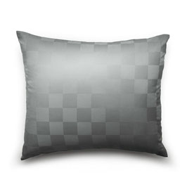 Hästens Kissenbezug Satin Check, Farbe Grey, 60 x 80 cm