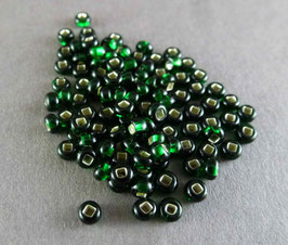 Gr03c Dkl. Grün m. Silber, 3mm